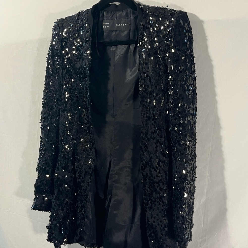 Zara Basic Sequin Blazer